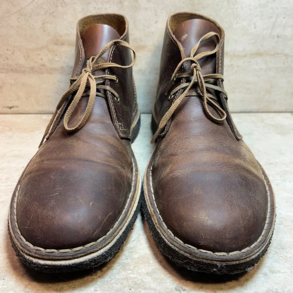 Clarks Originals Desert Boot Mens Brown Beeswax Leather Chukka Boots Crepe Sole